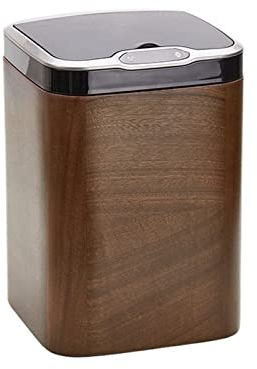 HJXX Cubo de Basura Cubo de Basura de inducción Inteligente de 10L Cubo de Basura de Madera Cubo de Basura de inducción automático de Gran Capacidad for el hogar con Tapa Cubo Basura