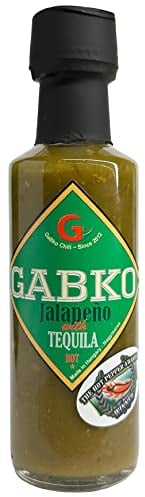 Gabko Jalapeno Sauce mit Tequila (100 ml) - preisgekrönte Chili Sauce mit frischen Jalapenos & Tequila - leicht scharfe Soße aus Ungarn