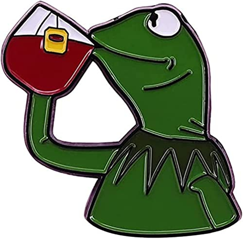 Kermit Frog Enamel Brooch Badge Cute Animal Frog Enamel Pin Funny Animal Brooch Jewelry Accessories for Clothes/Jackets/Backpacks Gift Women Girls Gift
