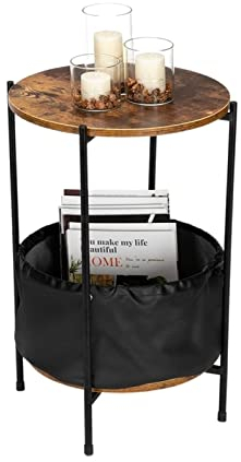 Tables Basses Table basse en bois Table d'appoint en fer forgé à deux couches Feuille de rangement créatif Meubles de salon Chambre à coucher Chambre à coucher Meubles de bureau Table basse décorative