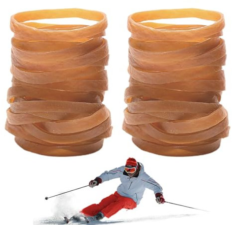 WOTEG Dispositifs de retenue de Frein en Caoutchouc,Bandes de retenue de Frein de Ski 30 pièces | Bande de Frein pour Fixation de Ski, Sangle élastique pour équipement de Ski, équipement de Ski de