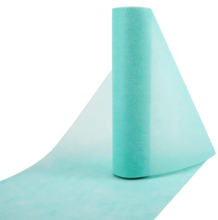 30 cm x 25 m Vlies Tischläufer, Tischläufer Hochzeit, Tischläufer Rolle, Tischläufer Taufe, Tüllband Tischläufer, Tischband, Vlies Tischband Tischläufer Geburtstag für Hochzeit (Minzgrün)