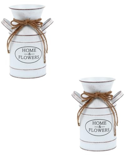Didiseaon Lot De 2 Pots De Fleurs pour Composition Vases Poignées Vintage Élé Porte-Bouquets