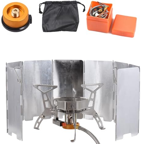 YIWENG Réchaud de Camping à gaz Portable,réchaud de cuisine d'extérieur,Kit de réchaud à gaz pour randonnée,léger et pliable,Cuisinière à gaz portative