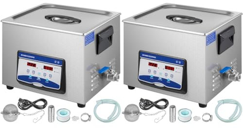 VEVOR Pulitore Ultrasuoni Professionale 15L Pulizia dei Gioielli Macchina ad Ultrasuoni Parti Ultrasoniche Digitali Detergente con Timer Kit di Pulizia Gioielli Detergente Sonico Industriale