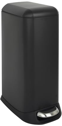 SVITA TS20 Mülleimer Treteimer Abfalleimer 20l inkl. Inneneimer Kunststoff Pedal Softclose-Deckel rechteckig Küchen-Hilfe Schwarz