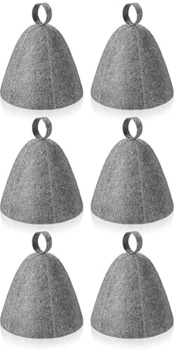 RIYAN Saunahut aus Filz, saugfähig, für Sauna, Dusche, Dampfbad, Zubehör, 6 Stück