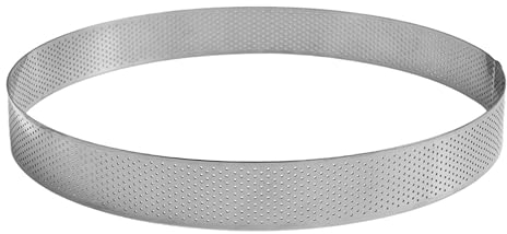 GOBEL - Cercle à Tarte Perforé - Cercle à Patisserie Perforé - INOX - Ø 28 cm - Hauteur 3,5 cm - Qualité professionnelle - Fabriqué en France