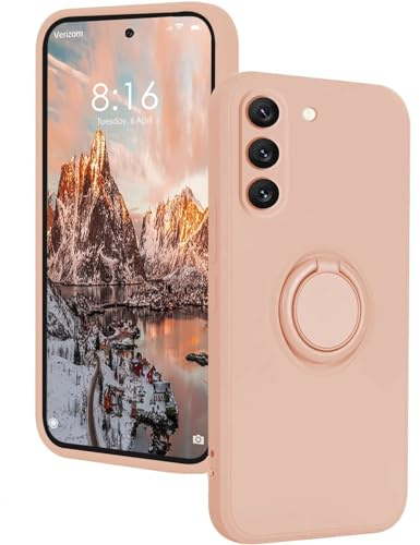 Little Boutik Coque Silicone pour Samsung Galaxy S24 Couleur Rose avec Anneau Support