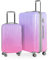 Suitline - 2-teiliges Koffer Set - Leichtes Handgepäck 55cm für alle Airlines + Check-In Reisekoffer 75cm, ABS/PC, glänzend, 4 Rollen, TSA Schloss, Sakura
