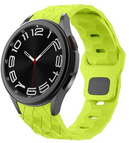 Robuste No Gap Armband - Kompatibel mit Samsung Galaxy Watch 7/6/5/4 Armband 44mm 40mm/ 6 Classic 47mm 43mm/ 5 Pro 45mm/ 4 Classic 46mm 42mm, verstellbares Silikon Ersatzarmband (Limette)