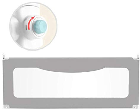 Bettgitter für Kinder, Sicherheitsbettgitter, Schutzgitter für Kinderbetten, bruchfestes Bettgitter für große Betten, universelle Trennwand, 8-Gang-Einstellung (Farbe: Grau, 150 cm)