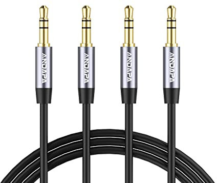 ANDAPA Cable Auxiliar (5M 2 unidades), Cable de audio estéreo de 3.5mm macho a macho, compatible con auriculares, automóviles, sistemas estéreo domésticos, altavoces, iPhone, iPad, iPod.