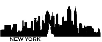 New York City Wandtattoo Skyline Freiheitsstatue Vinyl Wandaufkleber DekorationBüro Wohnzimmer Sofa Hintergrund-S-22x57cm-Black