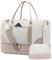 LOVEVOOK Reisetasche Damen Weekender Bag mit Schuhfach & Nassfach, 2-teiliges Set Travel Duffle Sporttasche Groß, Handgepäck Tasche für Flugzeug Reisen Gym Yoga, Beige & Khaki, L