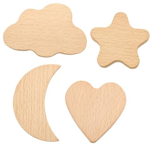 GARVALON 4 Stück Holz Schrankknöpfe im Cartoon Design Einlochig Sicher und Stabil Ersatz für Kommode und Tür für Kinderzimmer