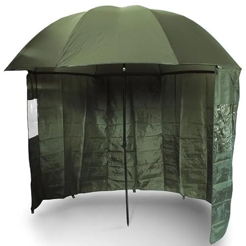 Parasol de pêche, 220 cm, avec bâche latérale, vert