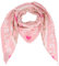 Damen Musselin Halstuch Made in Italy mit Leo Love Happy– Leichtes Dreieckstuch für Frühling & Sommer, Baumwolle, ca.195x85 cm (Love Rosa)