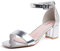 Hitmars Sandali Donna con Tacco Estivi Scarpe Cinturino Alla Caviglia Fibbia Punta Aperta Eleganti Cerimonia Argento Taglia 39 EU
