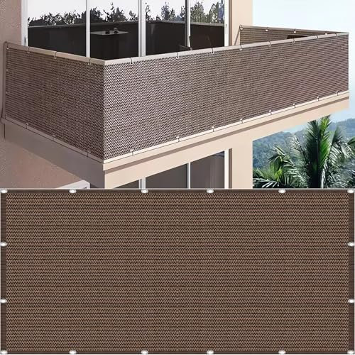 SDLLG Rete frangivista per recinzione, protezione solare con occhielli in HDPE, 1 m x 3 m, 180 g/㎡, resistente alle intemperie, per giardino, balcone, campo sportivo (marrone)