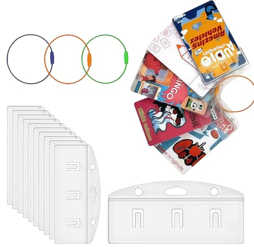 Yamobi Kartenhalter für Yoto-Karten, Ringe und Laschen,10 Stück selbstklebende Laschen mit 3 Schlaufen,Reisetasche für Kinder mit Yoto-Zubehör, Kartenhalter
