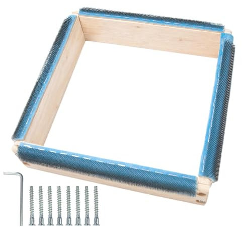 Stanznadelrahmen aus Holz – quadratischer Stickrahmen mit Greiferstreifen mit Nähnadel, ideal für Stoffmalerei, Quilten, DIY-Nähsets, Textildekoration, künstlerische Fadenarbeiten
