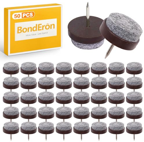 BondEron 50 feltrini con chiodo Ø 22 mm, feltrini per mobili, robusta protezione del pavimento e riduzione del rumore per parquet, piastrelle e laminato