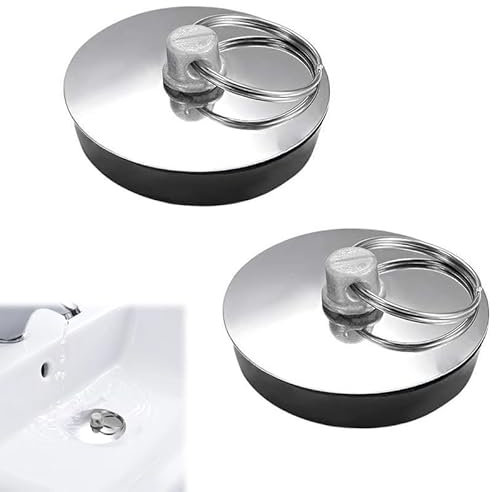 Azlanway Bouchon de Baignoire Universel en Acier Inoxydable – Bouchon d'Évier, Lavabo ou Douche, Étanche, Antirouille, Facile à Nettoyer