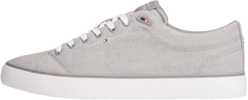 Tommy Hilfiger Herren Vulcanized Sneaker Chambray Low Top, Grau (Universal Grey), 47