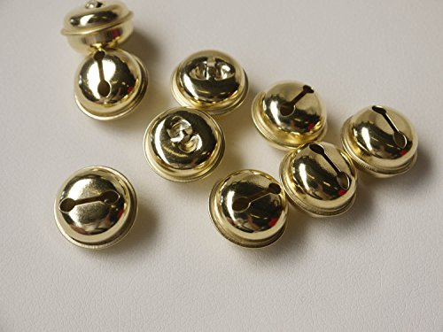 ggm 10x Glöckchen Glocke 32mm Schellen mit Öse (Gold)