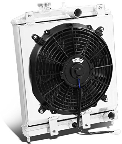 DNA Motoring RA+FS-HC92-42-2 2-Row Radiator with Fan Shroud Compatible with 92-00 Civic / 93-97 Del Sol / 94-01 Integra MT
