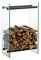 CLP Kaminholzregal/Kaminholzständer Dacio aus Klarglas I stabile Konstruktion I Holzlager I modernes Glasregal mit Bodenschonern, Farbe:klarglas, Größe:35x80x60 cm