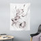 ABAKUHAUS Skizze Wandteppich, Wise Old Viking Warrior aus Weiches Mikrofaser Stoff Waschbar ohne Verblassen Digitaldruck, 110 x 150 cm, Getrocknete Rose Weiß