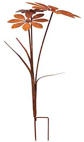 Rost Deko Blumenstecker Blume Stecker Bodenstecker Gartendeko Stab Edelrost Beetstecker 75cm hoch
