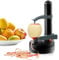 TOPCHANCES Électrique Éplucheur De Pommes De Terre Multifonctionnel Automatique en Acier Inoxydable Rotatif Fruits Légumes Cutter Cuisine Peeling Outil pour Fruits Légumes (Noir)
