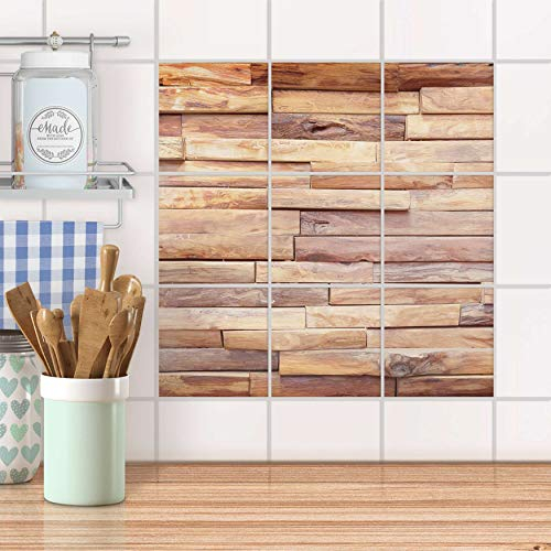 Fliesenfolie für Bad und Küche I Fliesen-Aufkleber Folie wiederablösbar I Fliesen renovieren - Fliesenspiegel für Bad- und Küchenfliesen I Design: Artwood