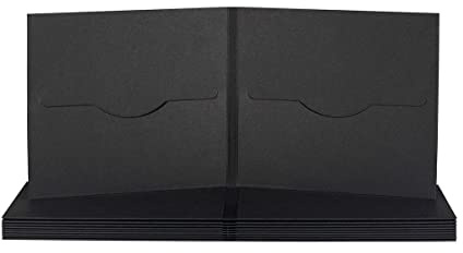 CD Hülle mit 2 Schlitzen, schwarz, Karton - 10er Pack