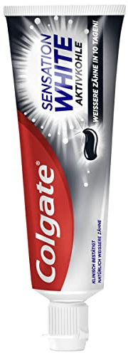 Colgate Zahnpasta Sensation White mit Aktivkohle weißere Zähne in 10 Tagen, 75 ml