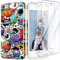 IDWELL Schutzhülle für iPod Touch 7. Generation, mit 2 Displayschutzfolien, schmal, Kratzfest, flexibel, weiches TPU, Stoßschutz, Schutzhülle für iPod Touch 5/6/7, Graffiti-Kunst