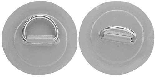 01 Edelstahl D-Ring, D-Ring Pad Edelstahl D-Ring Pad PVC Kajak D-Ring Pad Edelstahl D-Ring Patch für Schlauchboot für Kajak(Gray)
