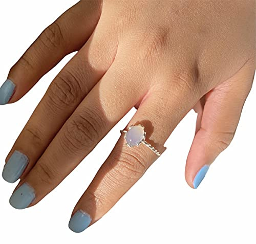Natürlicher Rosenquarz Halbedelstein Handgemachter Ring, Stier Geburtsstein 925 Sterling Silber Designer Zierlicher Ring