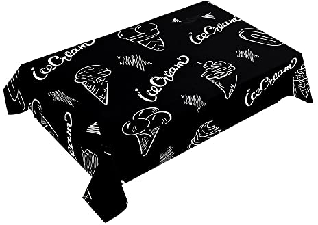 Hearda Tischdecke Abwaschbar Rechteckig, 3D-Druck von Eiscreme Polyester Tischdecken Wasserdicht Pflegeleicht Tischtuch für Küche Party Bar Restaurant (dunkle Schokolade,140x140cm)