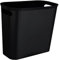 rejomiik Petite poubelle en plastique avec poignées pour salle de bain, chambre, bureau, maison, dortoir, cuisine, rectangulaire noire