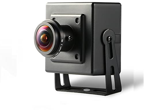 REVODATA HD 5MP telecamera IP Fisheye POE, piccola telecamera di sicurezza per interni, fisheye 1,7mm Obiettivo Angolo 180° P2P Remote View CCTV Video Telecamera POE IP H.265 (I706-3-P-HS)