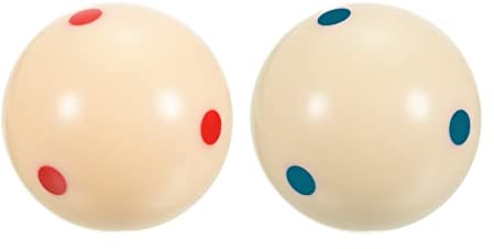 PATIKIL 2-1/4 Pool-Billiard Cue Ball with Red/Blue 6 Dots, 2 Pack Pro Cup Cue Ball Practice Training Pool Ball for Billiard Room Game Room, Beige