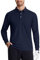 TACVASEN Gym Tops for Men Breathable Long Sleeve Fishing Shirts Quick Dry Walking T Shirts Casual Tee Shirt Navy,2XL