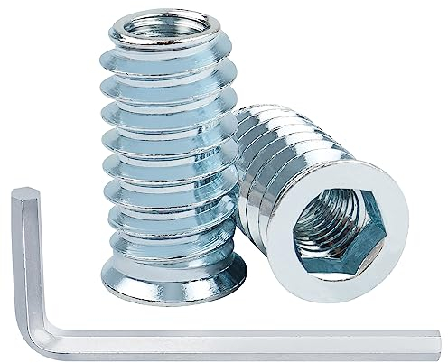 40 Pièces Insert Fileté Bois M6 x 13mm, Leryati Inserts M6 D'écrou Borgne Ecrou Hexagonal, Zinc Douille Filetée Insert a Visser Insert Écrous à Visser Fileté, Manchons à Visser Vis Tête Insert Bois
