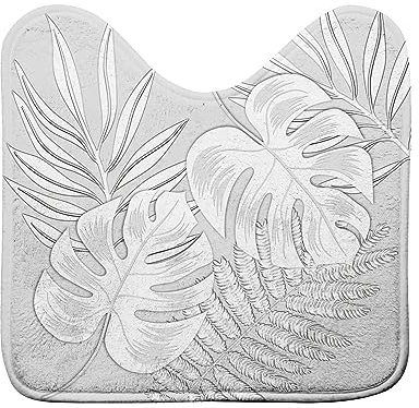 Douceur d'Intérieur, Tapis Contour WC (45 x 45 cm) Amber, Microfibre Imprimée