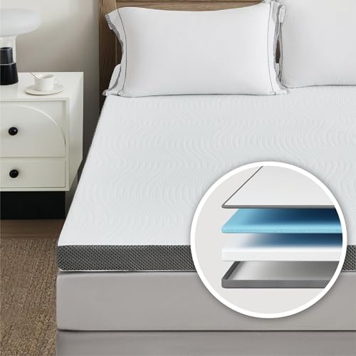 Degrees of Comfort Topper 180x200cm, 10cm Höhe Zwei Härtegrade H3&H4, Matratzentopper aus Gel Memory Foam Mit Atmungsaktiver Abnehmbarem Matratzenbezug Öko-Tex Zertifiziert - rutschfeste Unterseite