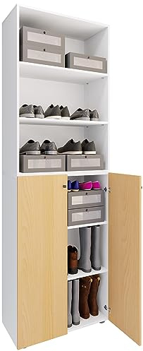 VCM XL Holz Großer Schuhschrank Schuhregal Groß Stiefel Dielenmöbel Lona 6 Fächer